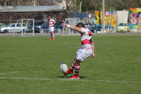 Odessa Ucrania Abril 2018 Partido Internacional Rugby Credo Odessa Lobos — Foto de Stock