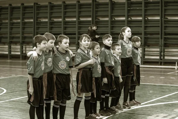 Odessa Ukraine Februar 2018 Kleine Kinder Spielen Rugby Bei Derbys — Stockfoto