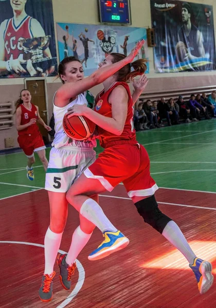 Odessa Ukraine March 2016 Women Basketball Tense Derby Game Kamanda — Stock Photo, Image
