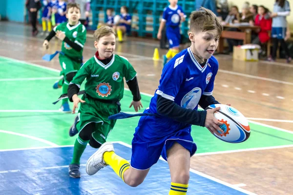 오데사 우크라이나 Febr 2018 어린이 홀에의 Derby 럭비를 재생합니다 어린이 — 스톡 사진