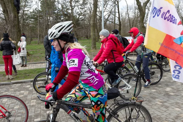 Odessa Ukraine April 2015 Das Traditionelle Patriotische Massenradrennen Durch Die — Stockfoto