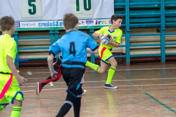 Odessa Ukraine Février 2018 Les Jeunes Enfants Jouent Rugby Pendant — Photo