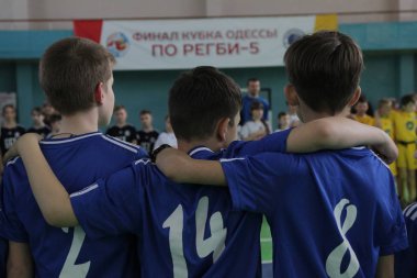 Odessa, Ukrayna - 29 Nisan 2017: rugby ligi odessa maçın özel spor okulu