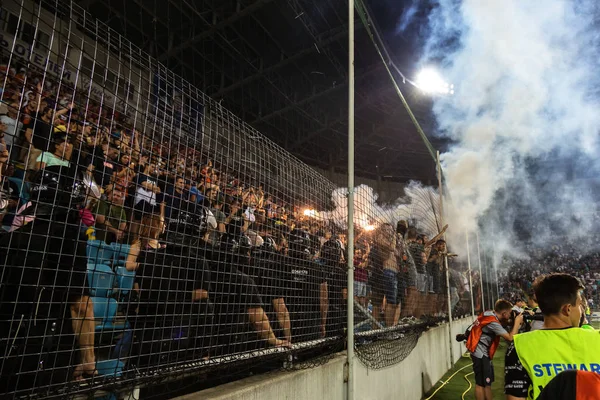 Odessa Oekraïne July2 2018 Fanatieke Fans Tribunes Tijdens Spel Van — Stockfoto