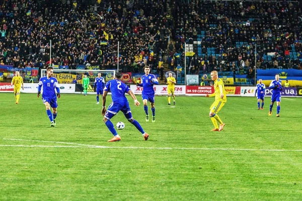 오데사 우크라이나 2016 우크라이나 노란색 대표팀과 강렬한 경기의 — 스톡 사진