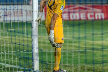 Odessa, Ukrayna - 9 Ağustos 2018: Uefa Avrupa Ligi 2018 Fc Mariupol (Ukrayna) - Fc Girondins de Bordeaux (Fransa) gergin bir futbol maçı Avrupa Ligi. Bordeaux - Fransa - kırmızı