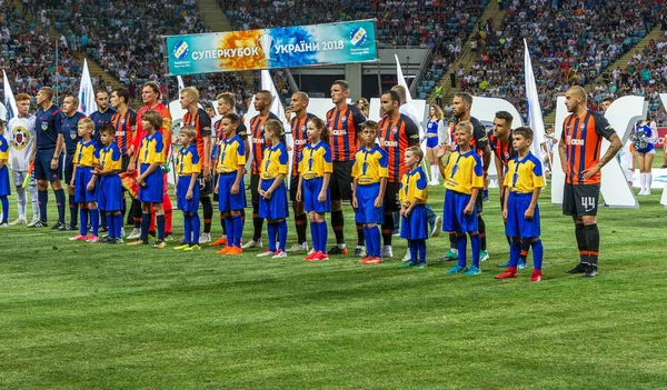 Odessa Ucraina Luglio 2018 Squadra Calcio Del Shakhter Alla Cerimonia — Foto Stock