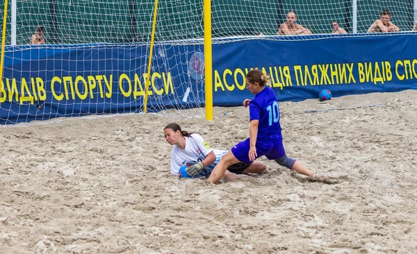 Odessa Ukraina Lipiec 2018 Beach Soccer Championship Wśród Amatorskie Kobiet — Zdjęcie stockowe