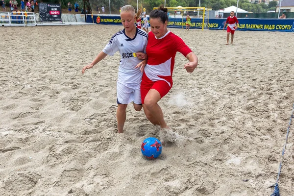 Odessa Ukraina Lipiec 2018 Beach Soccer Championship Wśród Amatorskie Kobiet — Zdjęcie stockowe