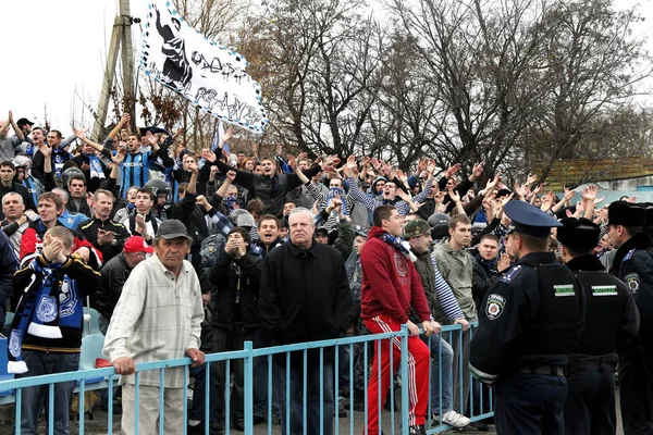 Odessa Ucrânia Novembro 2010 Ultras Fãs Futebol Emocional Durante Jogo — Fotografia de Stock