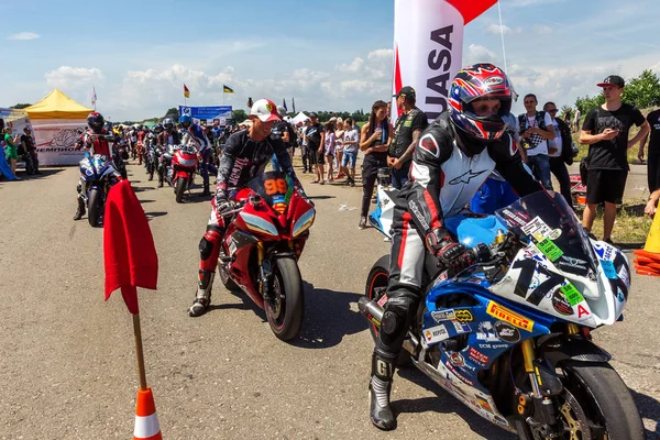 Odessa Ucrania Junio 2018 Carreras Motos Motos Carreras Dinámicas Realistas —  Fotos de Stock