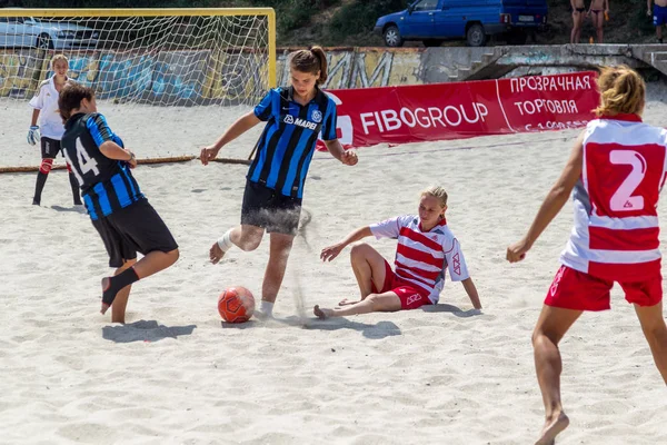 Odessa Ukraine Août 2015 Championnat Ukraine Beach Football Chez Les — Photo