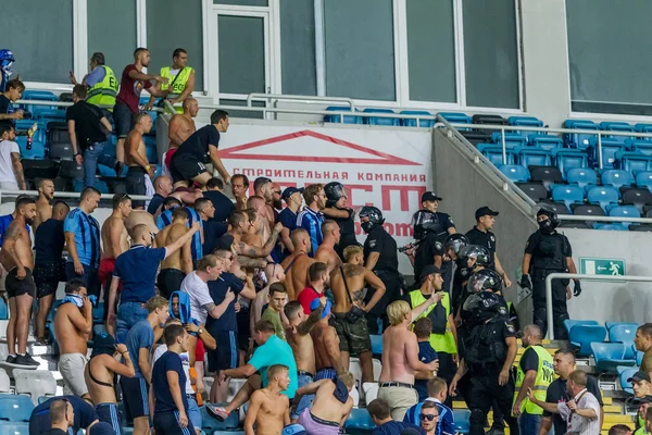 Odessa Ucrania Agosto 2018 Los Aficionados Fútbol Emocional Apoyan Equipo —  Fotos de Stock