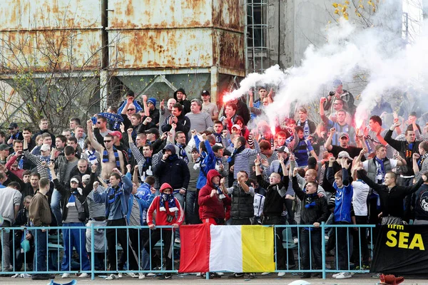 Οδησσός Ουκρανία Νοεμβρίου 2010 Ultras Συναισθηματική Τους Οπαδούς Του Ποδοσφαίρου — Φωτογραφία Αρχείου