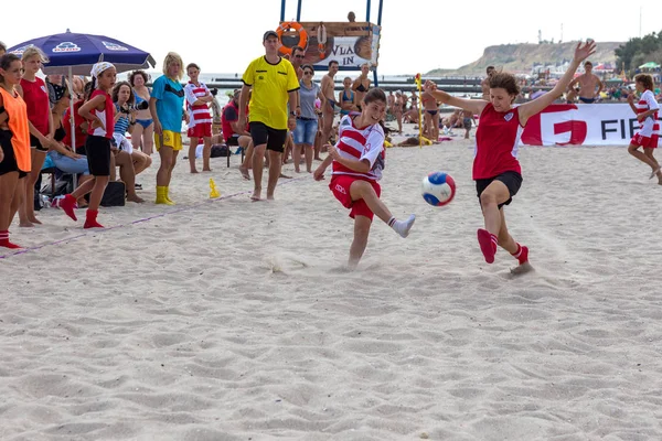 Odessa Ukraine August 2015 Meisterschaft Der Ukraine Auf Strand Fußball — Stockfoto