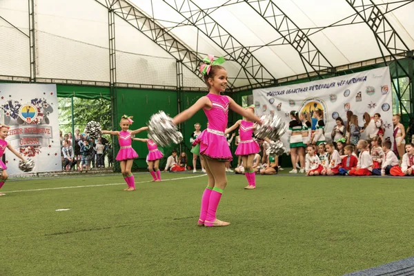 Odessa Ucrânia Maio 2015 Cheerleading Championship Ukraine Children Crianças Com — Fotografia de Stock