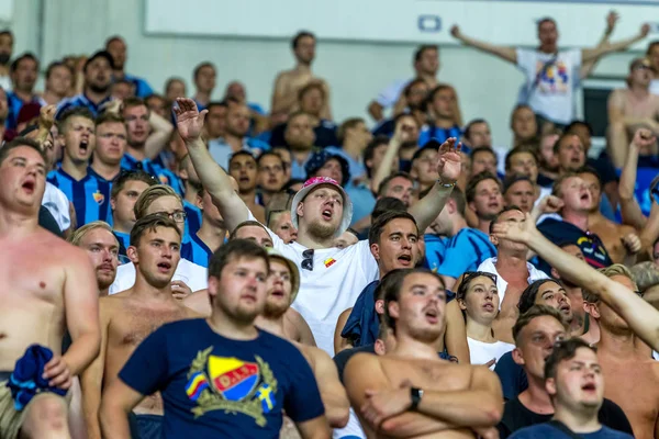 Odessa Ukrajna Augusztus 2018 Érzelmi Szurkolók Ügyfélszolgálatának Stadionban Labdarúgó Klub — Stock Fotó