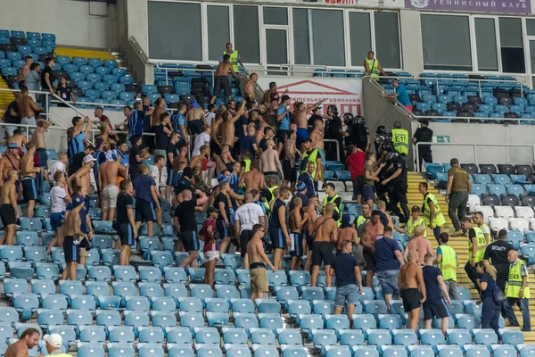 Odessa Ukraine August 2018 Emotional Football Fans Support Team Stadium — Stock Photo, Image