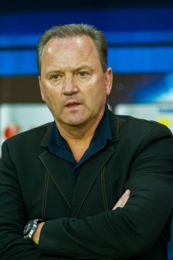 Odessa, Ukrayna - 15 Haziran 2017: Igor Belanov, Sovyet futbolcu, öne, yapıldı olarak en iyi futbolcu 1986 - altın top, altın ayak Avrupa'da 2008 