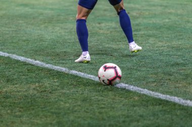 Odessa, Ukrayna - 9 Ağustos 2018: Uefa Avrupa Ligi 2018 Fc Mariupol (Ukrayna) - Fc Girondins de Bordeaux (Fransa) gergin bir futbol maçı Avrupa Ligi. Bordeaux - Fransa - kırmızı