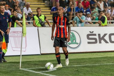 Odessa, Ukrayna - 21 Temmuz 2018. Dinamo Kiev ve Shahtar Donetsk Premier lig liderleri şiddetli ilkeli duygusal maçında Ukrayna Super Kupası maç sırasında
