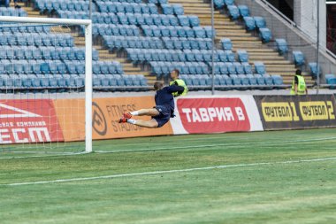 Odessa, Ukrayna - 9 Ağustos 2018: Avrupa Ligi Uefa Avrupa Ligi 2018 Fc Girondins de Bordeaux (Fransa) futbol maçı. Bordeaux - Fransa - ısınma, Fc Mariupol Ukrayna ile maçtan önce eğitim