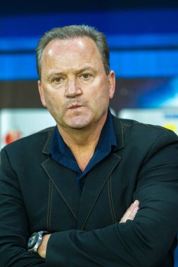 Odessa, Ukrayna - 15 Haziran 2017: Igor Belanov, Sovyet futbolcu, öne, yapıldı olarak en iyi futbolcu 1986 - altın top, altın ayak Avrupa'da 2008 