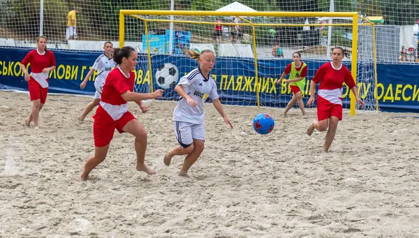 Odessa Ucrania Julio 2018 Campeonato Fútbol Playa Entre Mujeres Amateur — Foto de Stock