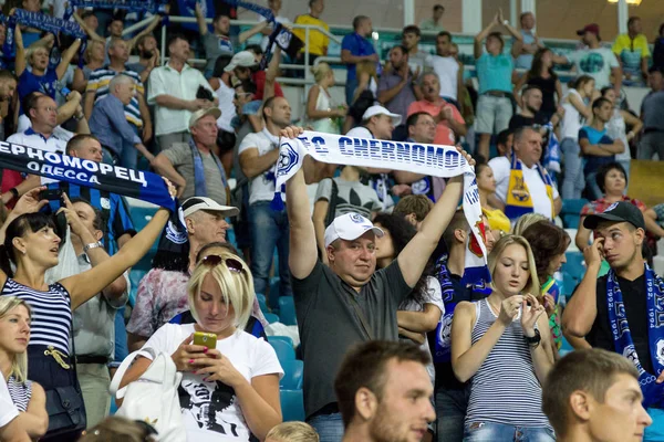 Odessa Ucraina Agosto 2015 Gli Appassionati Calcio Gli Spettatori Negli — Foto Stock