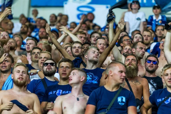 Odessa Ucrania Agosto 2018 Los Aficionados Fútbol Emocional Apoyan Equipo —  Fotos de Stock