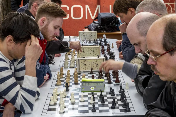 Odessa Ucrania Abril 2016 Torneo Ajedrez Ciudad Los Jugadores Ajedrez — Foto de Stock