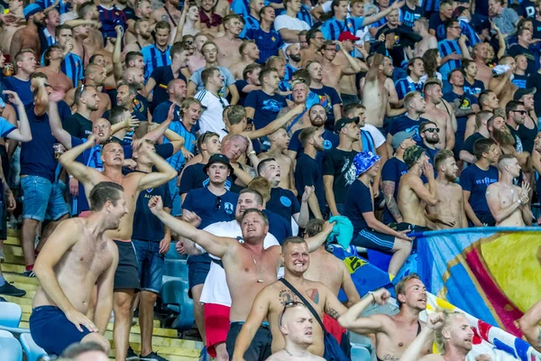Odessa Ukraine August 2018 Emotional Football Fans Support Team Stadium — Stock Photo, Image