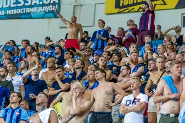 Odessa Ucrania Agosto 2018 Los Aficionados Fútbol Emocional Apoyan Equipo —  Fotos de Stock