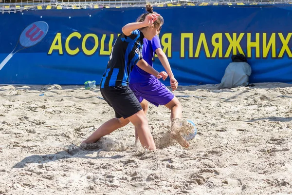 Odessa Ukrayna Temmuz 2018 Beach Futbol Şampiyonası Sahilde Amatör Kadınlar — Stok fotoğraf