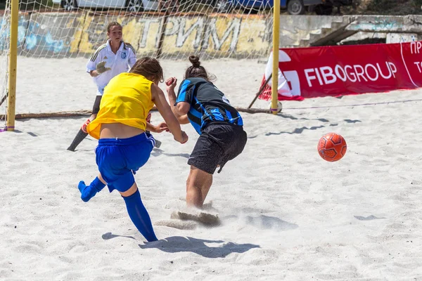 Odessa Ukraina Sierpnia 2015 Mistrzostwa Ukrainy Piłce Nożnej Plaży Wśród — Zdjęcie stockowe