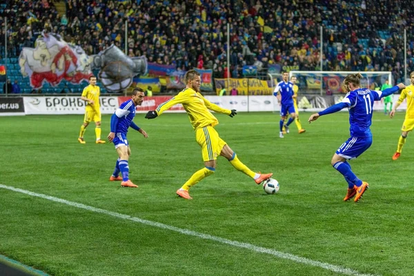 Odessa Ukrayna Mart 2016 Dostluk Maçı Sarı Ukrayna Millî Futbol — Stok fotoğraf