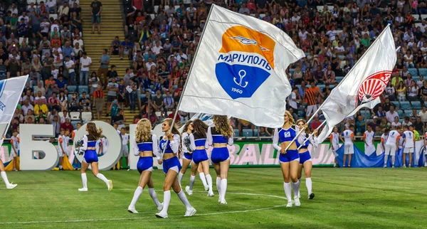 Odessa Ukraine July21 2018 Performance Beautiful Young Girls Cheerleader Team — Stock Photo, Image