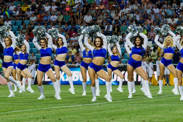 Odessa Ukraine July 2017 Performance Beautiful Young Girls Cheerleader Team — Stock Photo, Image