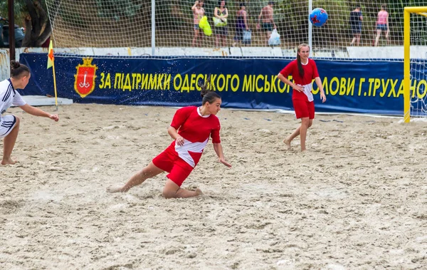 Odessa Ukraina Lipiec 2018 Beach Soccer Championship Wśród Amatorskie Kobiet — Zdjęcie stockowe