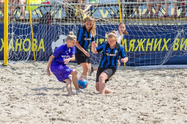 Odessa Ukraina Lipiec 2018 Beach Soccer Championship Wśród Amatorskie Kobiet — Zdjęcie stockowe