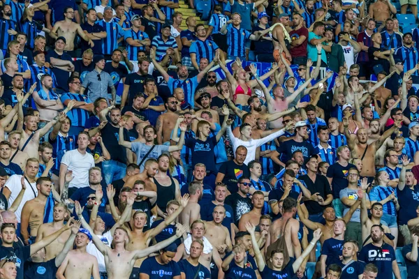 Odessa Ucrania Agosto 2018 Los Aficionados Fútbol Emocional Apoyan Equipo —  Fotos de Stock