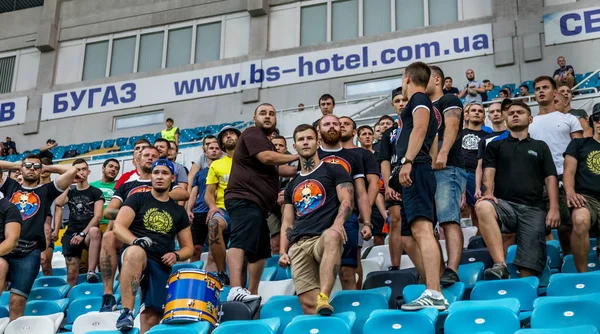 Odessa Ucraina Agosto 2018 Tifosi Emotivi Supportano Squadra Allo Stadio — Foto Stock