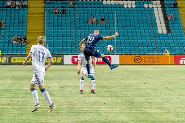 Oděsa Ukrajina Srpna 2018 Emocionální Fotbaloví Fanoušci Stadionu Místní Tým — Stock fotografie