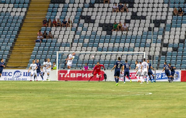 Odessa Ukraine Agosto 2018 Torcedores Futebol Emocional Apoiam Equipe Estádio — Fotografia de Stock
