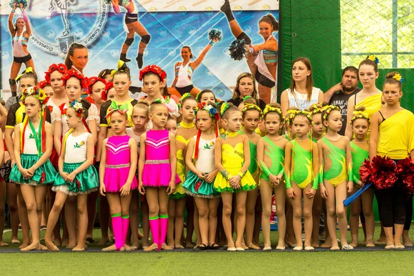 Odessa Ucrânia Maio 2015 Cheerleading Championship Ukraine Children Crianças Com — Fotografia de Stock
