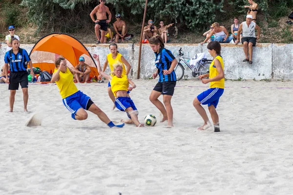 Odessa Ukraina Sierpnia 2015 Mistrzostwa Ukrainy Piłce Nożnej Plaży Wśród — Zdjęcie stockowe