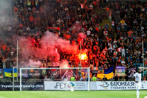 오데사 우크라이나 2017 슈퍼컵 디나모 불꽃놀이 열광적인 흥분된 들입니다 경기장의 — 스톡 사진