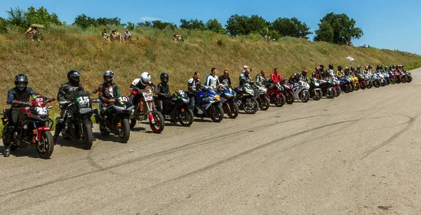 Odessa Ucrania Junio 2018 Carreras Motos Motos Carreras Dinámicas Realistas —  Fotos de Stock