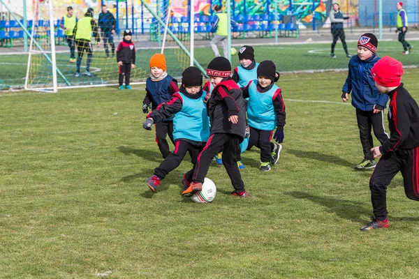 Odessa Ukraine April 2018 Training Sports Game Young Children Football — Stock Photo, Image