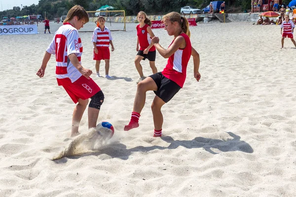 Odessa Ukraina Sierpnia 2015 Mistrzostwa Ukrainy Piłce Nożnej Plaży Wśród — Zdjęcie stockowe